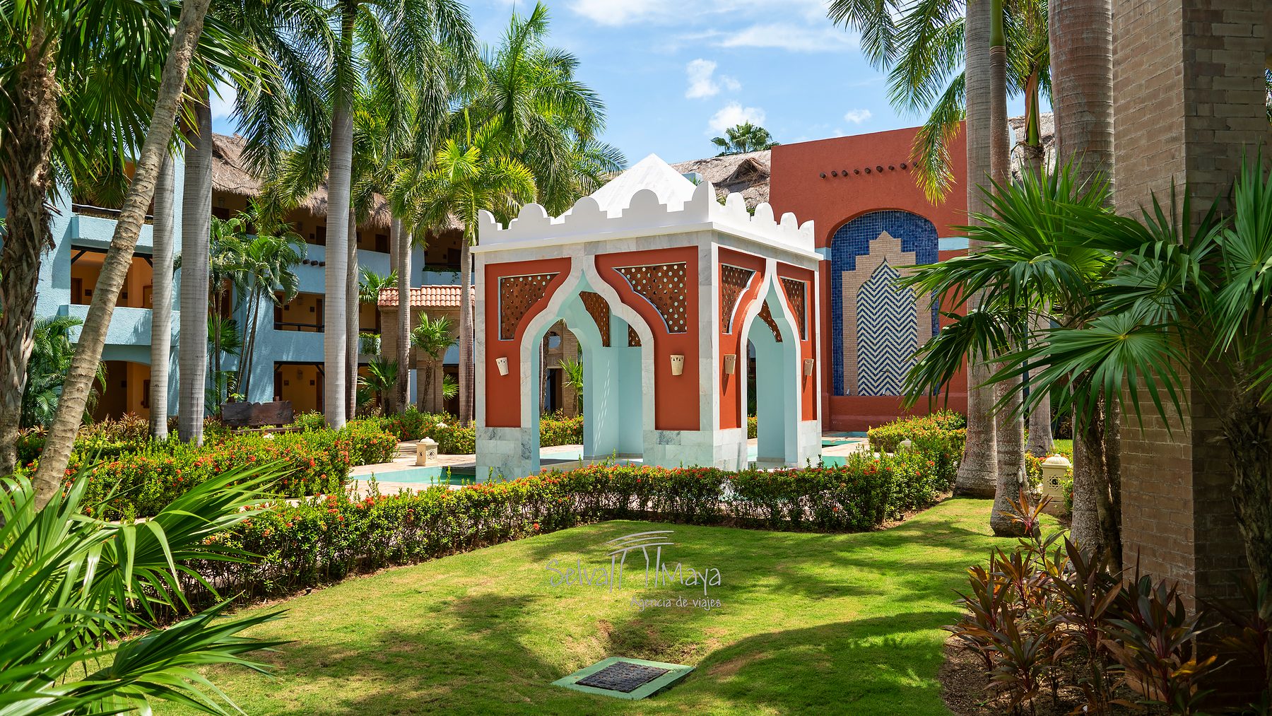 Jardín interior de las villas en Iberostar Selection Paraíso Lindo