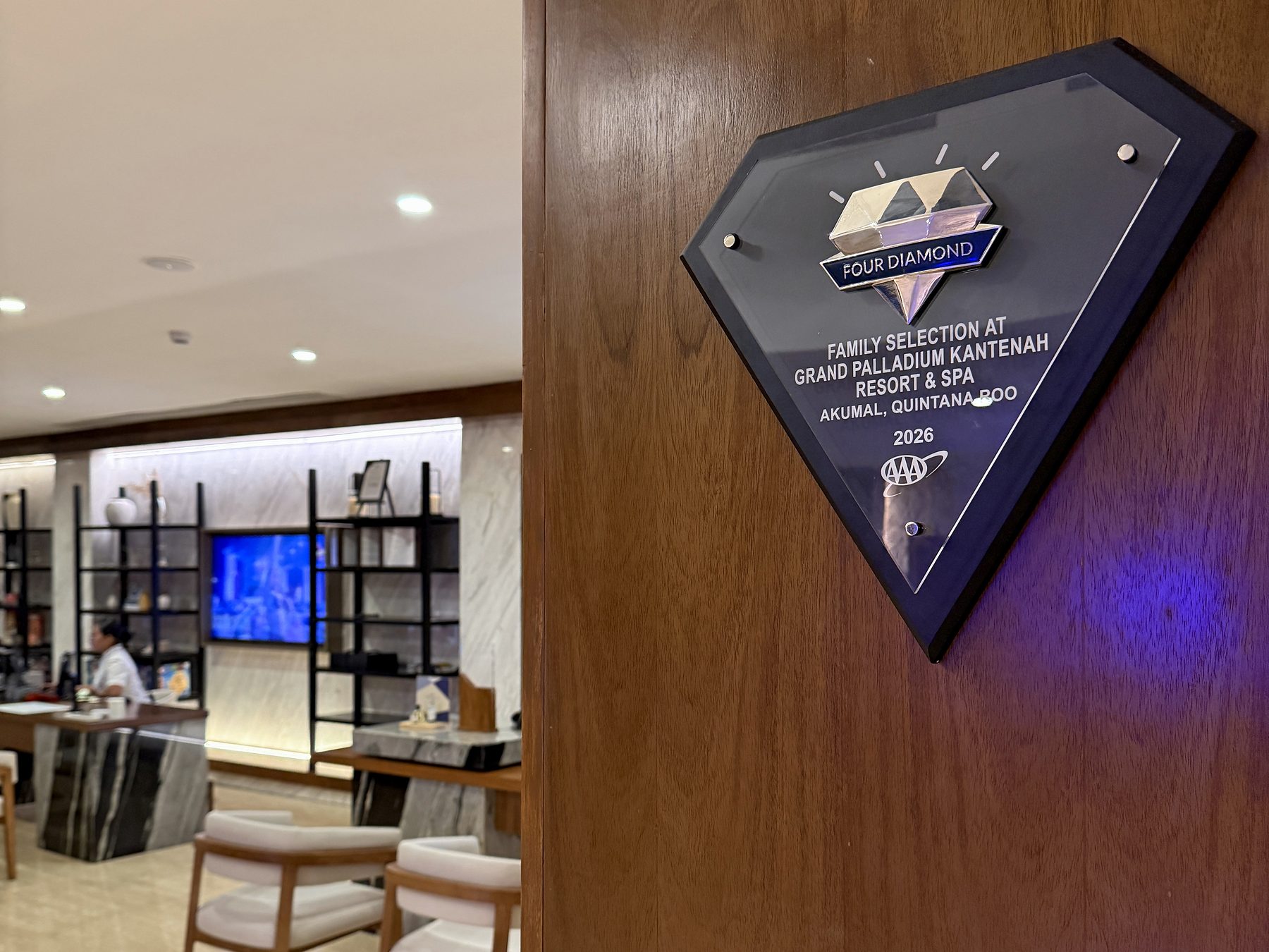 Reconocimiento AAA Four Diamond en el lobby