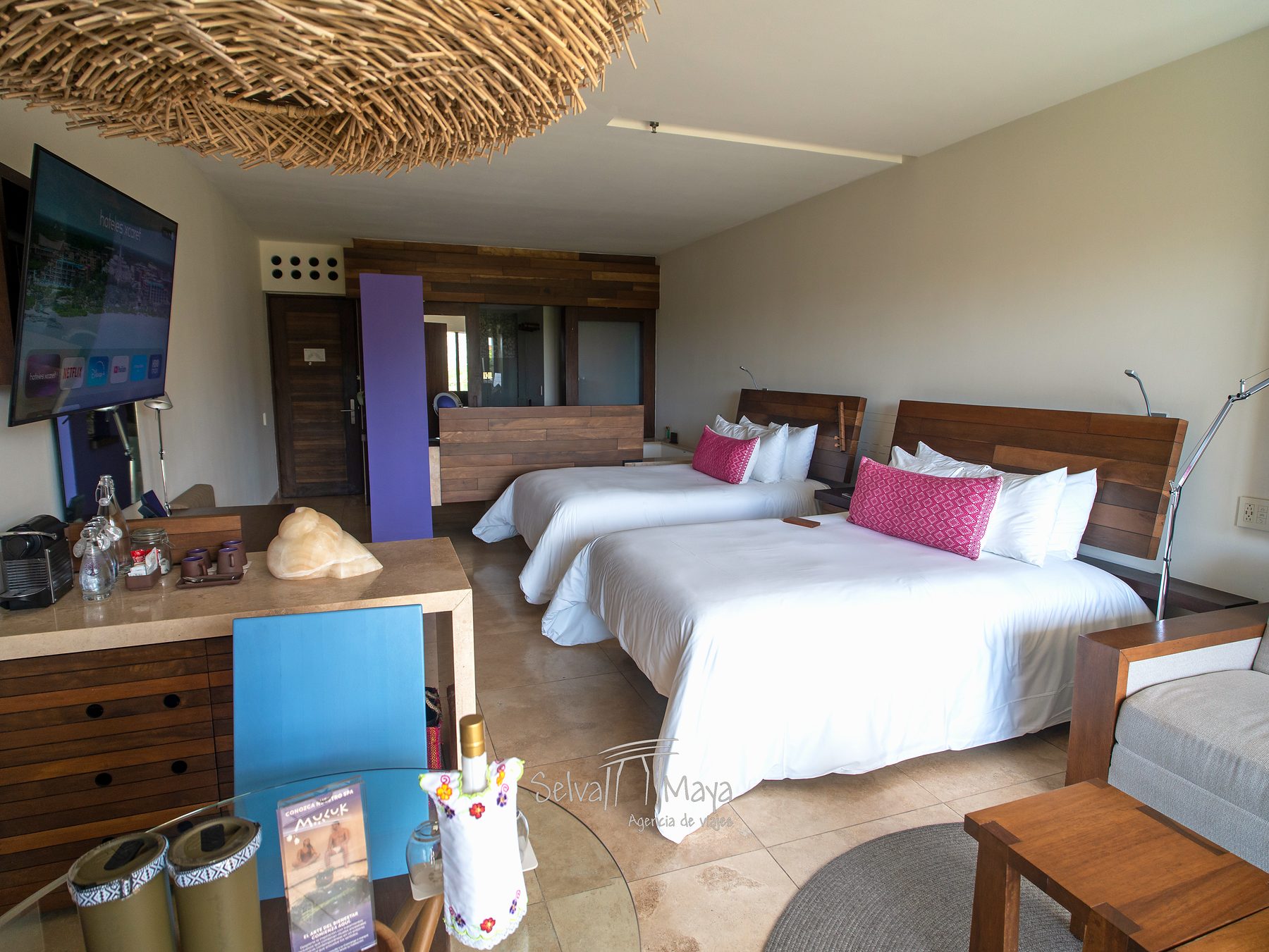 Suite con dos camas queen en Hotel Xcaret Arte