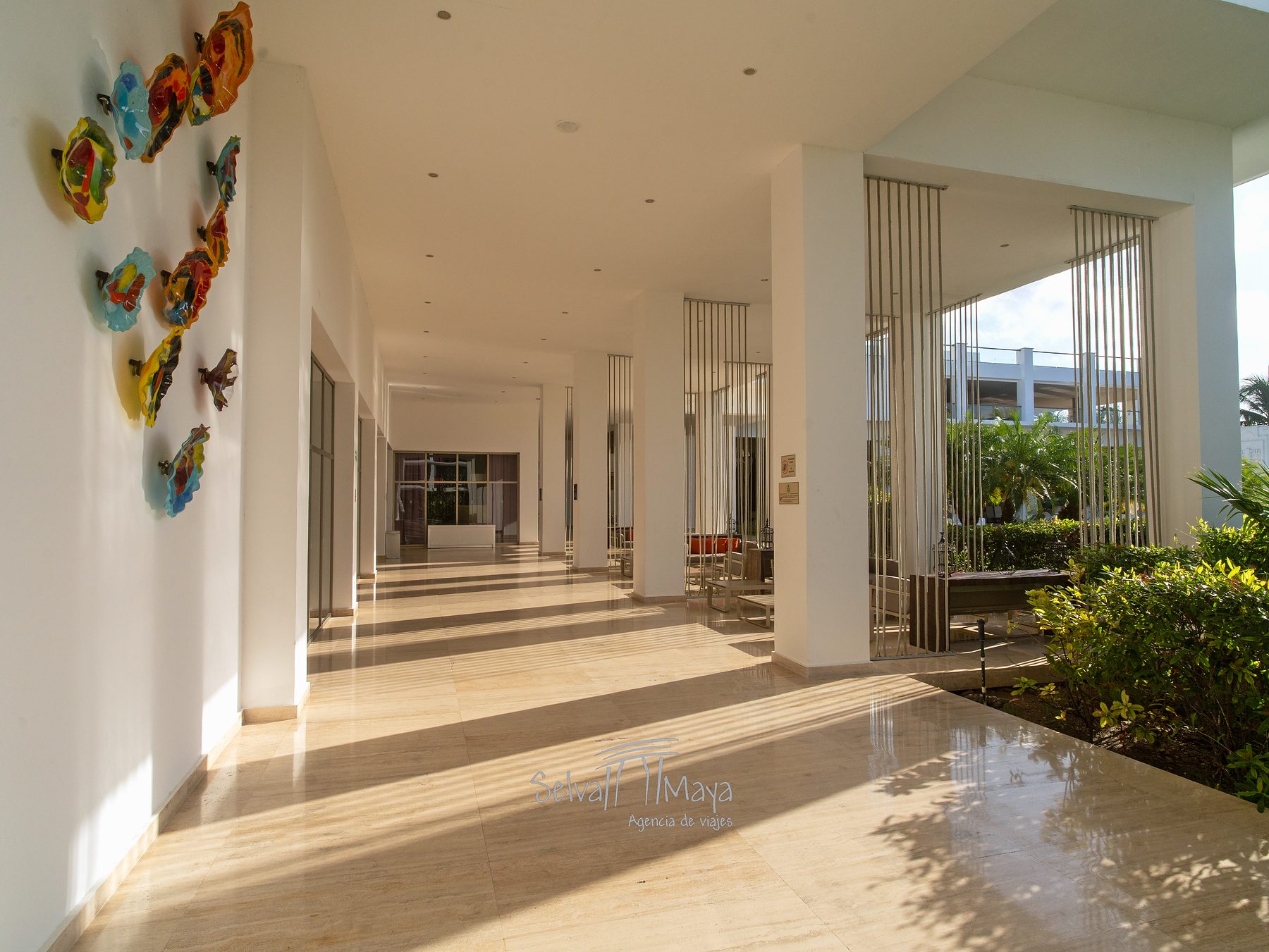 Pasillo con arte en la pared en Platinum Yucatán Princess